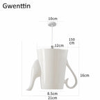 Ceramic LED Pendant Lights: Nordic Teapot Design for Modern Living and Kitchen.