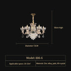 Luxury European Villa Crystal Chandelier for Living Room, Dining, Bedroom