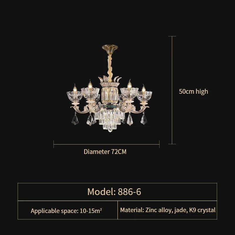 Luxury European Villa Crystal Chandelier for Living Room, Dining, Bedroom