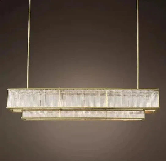 Metal Body Round LED Pendant Light with Glass Tubes for Living/Dining Room