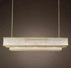 Metal Body Round LED Pendant Light with Glass Tubes for Living/Dining Room