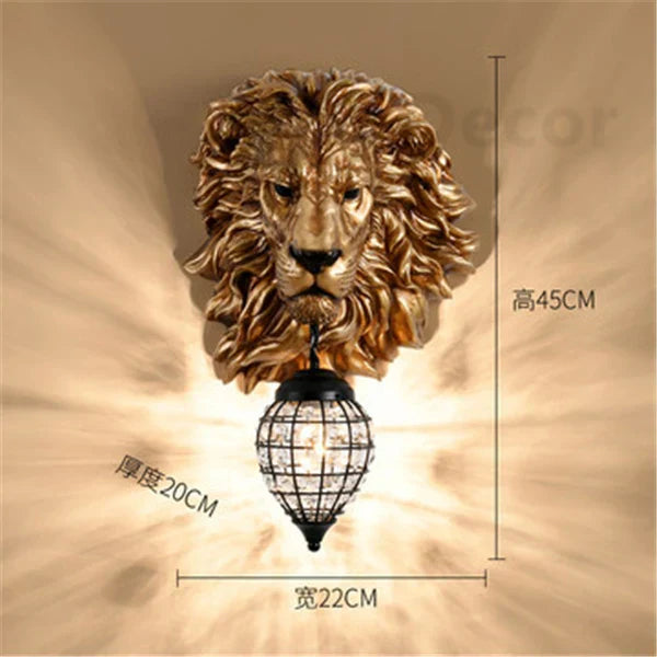 Nordic Lion Wall Light: Modern Resin Lamp for Home Decor and Interior Lighting