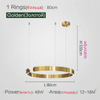 LED Ring Chandelier for Home Decor - Modern Nordic Style Lighting