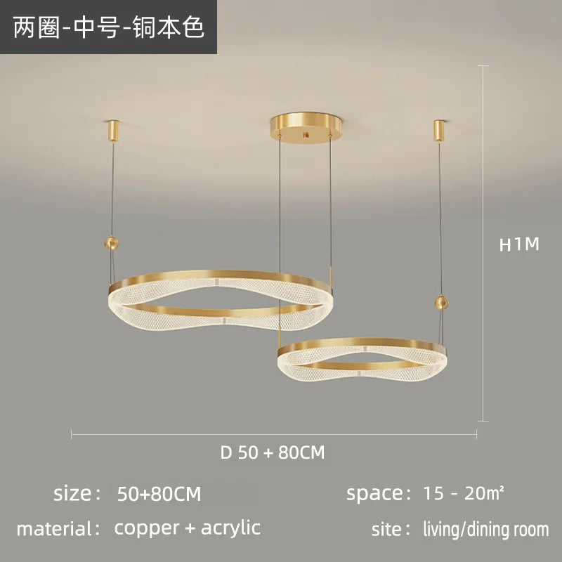 LED Ring Pendant Chandelier for Living Room Bedroom and Dining Room