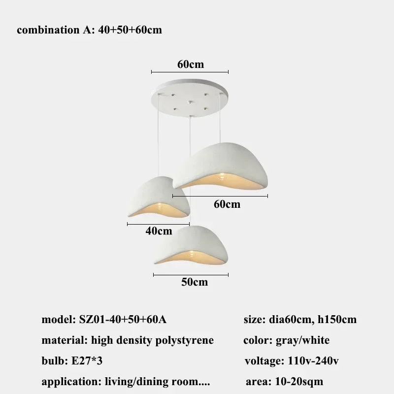 Wabi-sabi Pendant Light: Modern Living Room Bedroom Chandelier Hanging Lamp Fixtures