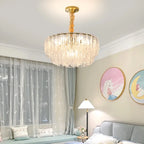 French Shell Crystal Chandelier by - Modern Elegant Lighting for Living Room, Bedroom, and Dining Room