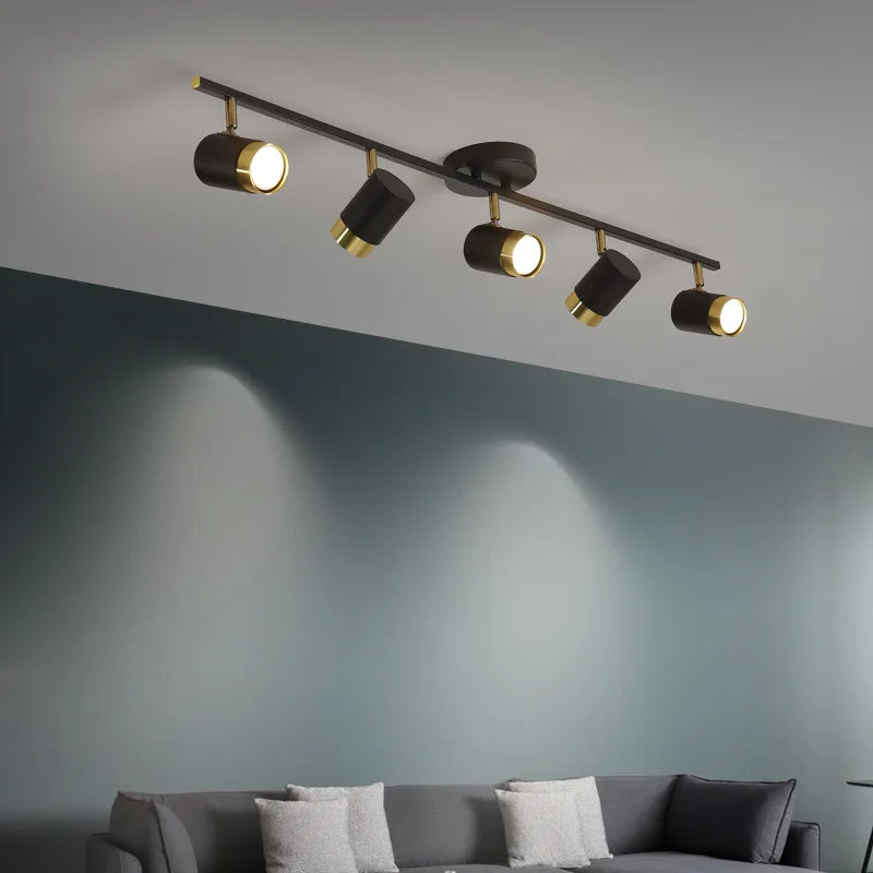 Modern Black LED Ceiling Chandelier Spotlight for Living Room, Bedroom, Dining - Light Fixtures
