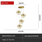 Leaf Sequin Ceiling Chandelier for Modern Living Room, Restaurant, Bar, and Shop Window