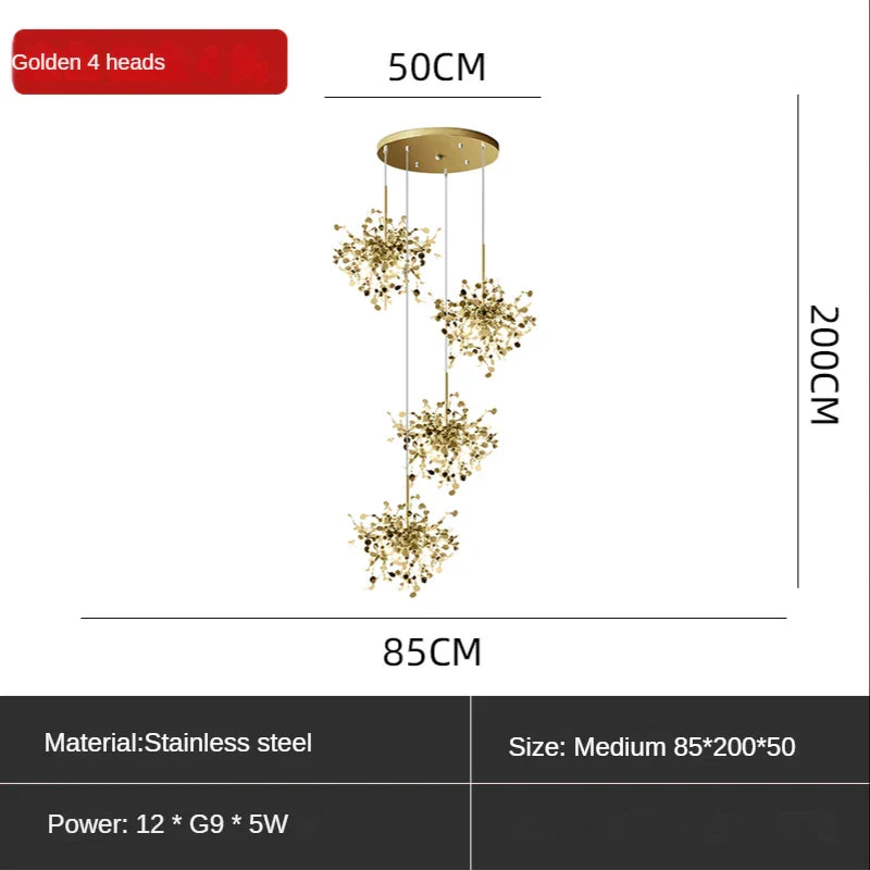 Leaf Sequin Ceiling Chandelier for Modern Living Room, Restaurant, Bar, and Shop Window