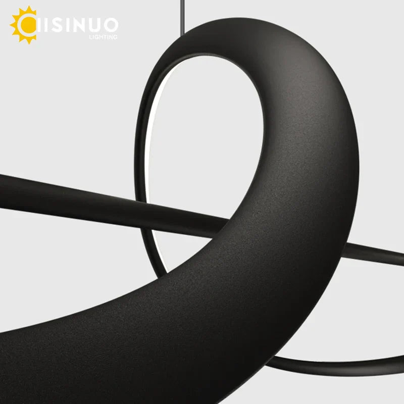 Dimmable LED Linear Chandelier Pendant for Kitchen Bedroom Dining Room