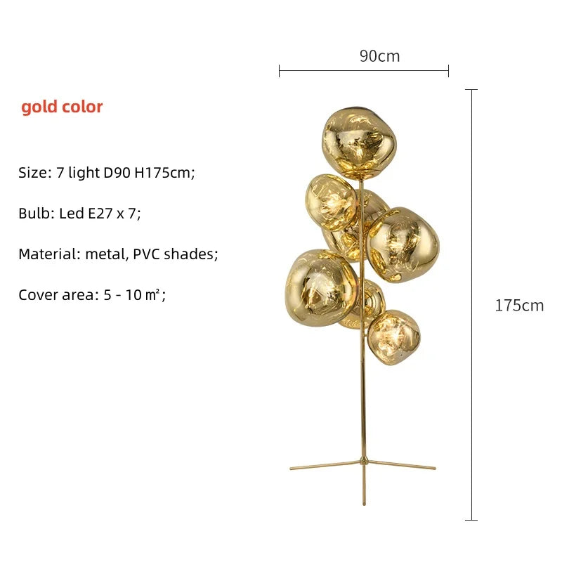 Nordic 7-Light E27 LED Floor Lamp for Living Room Decor