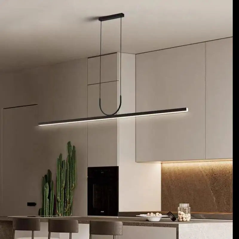 Black Art LED Ceiling Chandelier for Kitchen Island and Dining Room