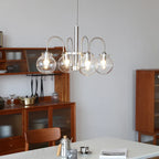 Glass LED Chandelier: Retro Bauhaus Design for Living Room, Bedroom, Kitchen, or Dining Table
