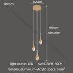 Gold LED Staircase Chandelier: Elegant Luxury Large Pendant Lamp for Living Room