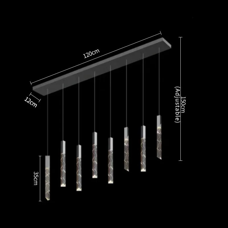 Luxury Crystal Column LED Chandelier Pendant for Staircase Home Decor