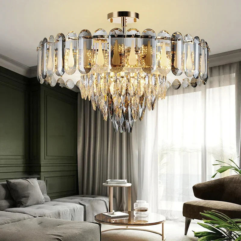 Crystal LED Ceiling Chandelier | Modern Luxury Lustres Pendant Light Fixture