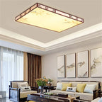 Mahogany LED Ceiling Lamp Minimalism Round/Square Interior Lighting for Living Room & Dining Room