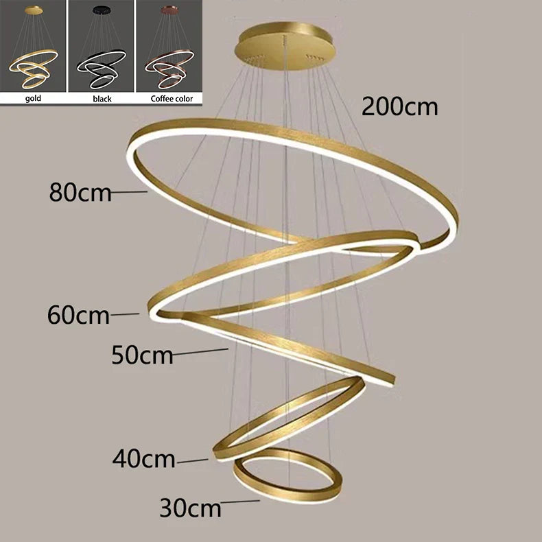 Nordic Home Stair Chandelier Living Room Pendant Light Dining Room Ceiling Light
