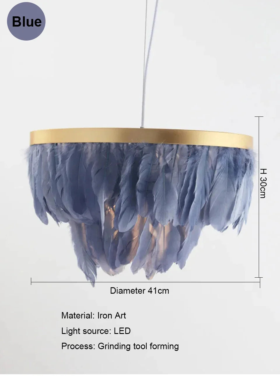 Nordic Feather Circle Chandelier for Marriage Bedroom and Home Decor Lighting