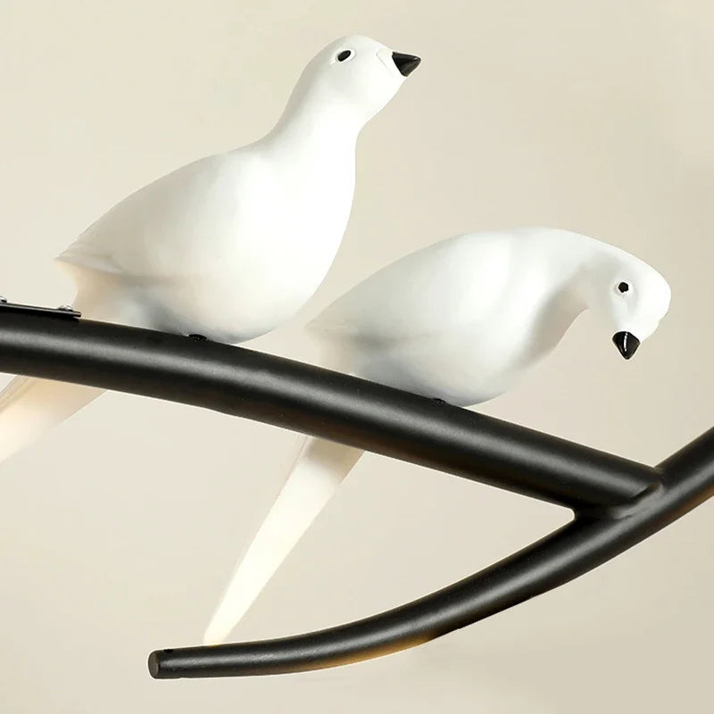Nordic Bird Chandelier: Elegant Ceiling-Mounted Pendant Light for Home Dining & Living Rooms