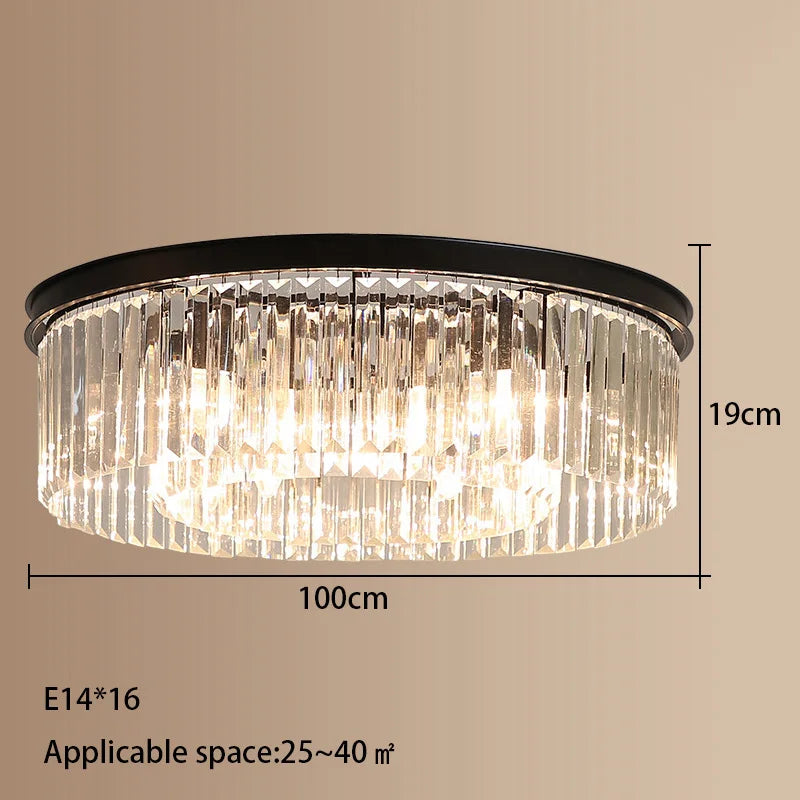Crystal LED Ceiling Chandelier for Modern American Minimalist Décor