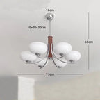 Glass Chandelier: Bauhaus Art for Living Room, Bedroom, Study, Hall, Restaurant