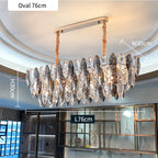 2024 Ash Crystal Ceiling Chandeliers, Modern Living Room Pendant Lamps, Home Decor Lighting