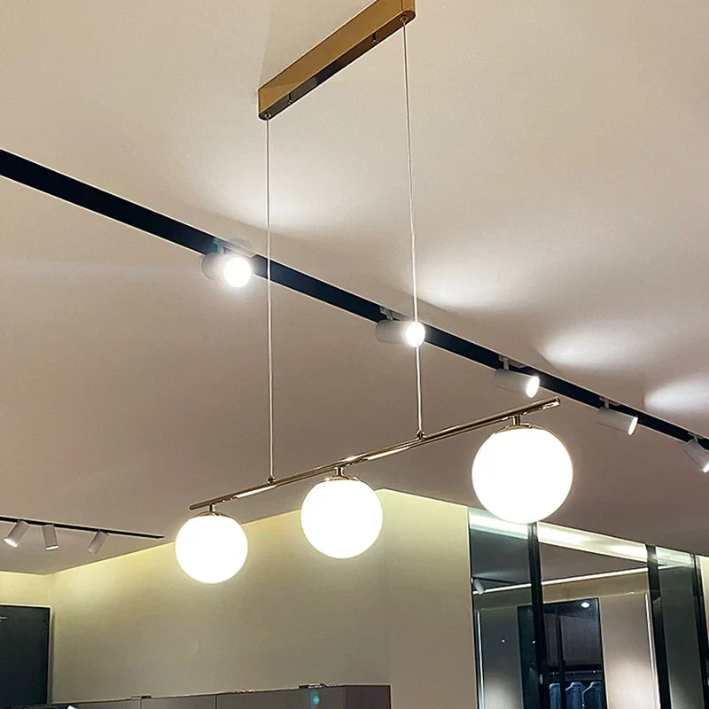 French Glass Ball Chandelier Vintage LED Ceiling Pendant Light