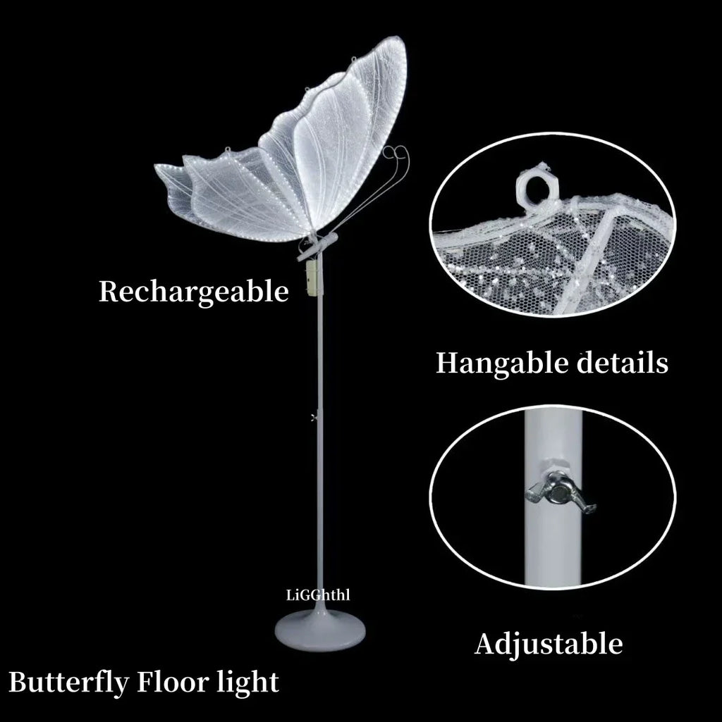 Lace Romantic Butterfly LED Floor Light for Wedding Decor & Party Stage