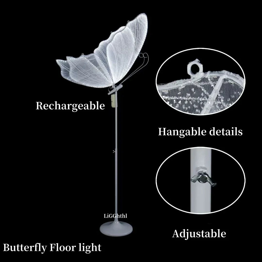 Lace Romantic Butterfly LED Floor Light for Wedding Decor & Party Stage