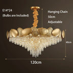 Crystal Tassles LED Pendant Chandelier | Modern Luxury Living Room Ceiling Light