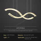 Crystal Chandelier Pendant Lamp Hanging Light for Living Room