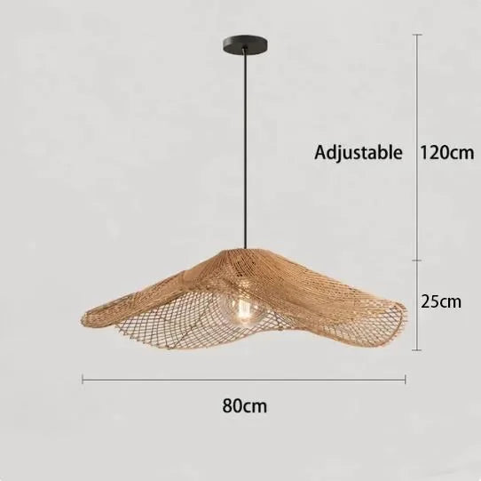Wicker Chandelier: Japanese Style Hanging Lamp for Restaurants, Hotels, and Homes