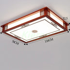 Solid Wood LED Ceiling Lamp, Nordic Modern Design, Hollow Carved, Living Room Bedroom Decor