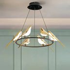 Gold Magpie Bird Ceiling Chandelier: Modern Home Interior Lighting for Living Dining Kitchen