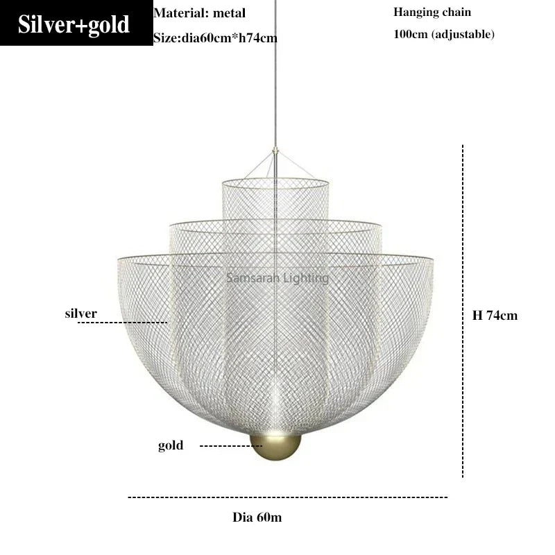 Geometric Iron Chandelier | Nordic Loft Pendant Light Fixture