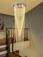 Rotating Crystal Chandelier for Duplex Villa Living Room Loft