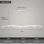 Wave LED Pendant Lights: Modern Chandeliers for Dining Room, Bar, and Home Decor