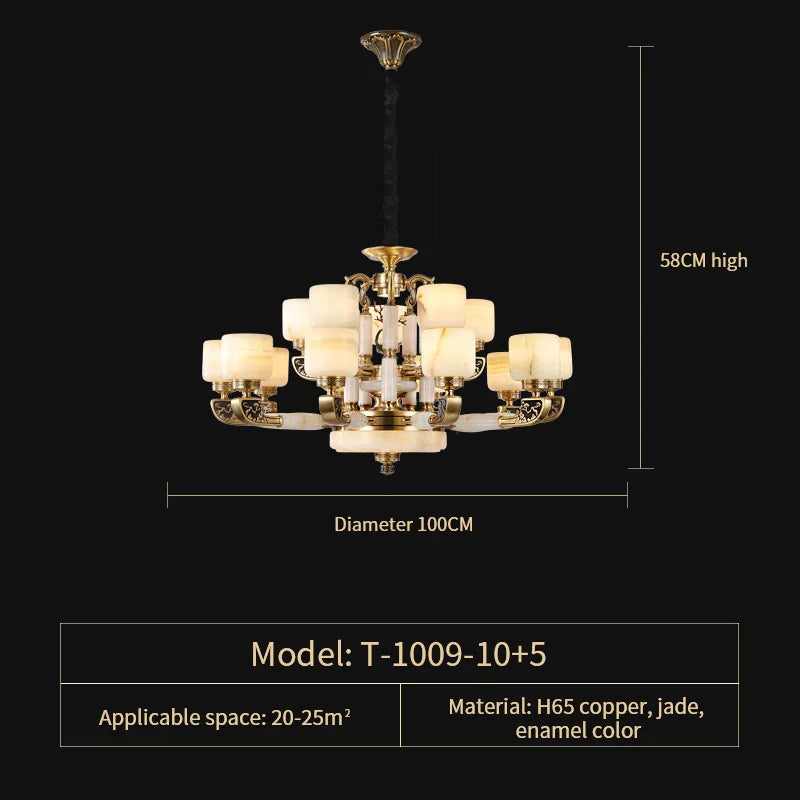 Chinese Jade Chandelier: Modern Living Room & Restaurant Décor