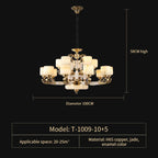 Chinese Jade Chandelier: Modern Living Room & Restaurant Décor