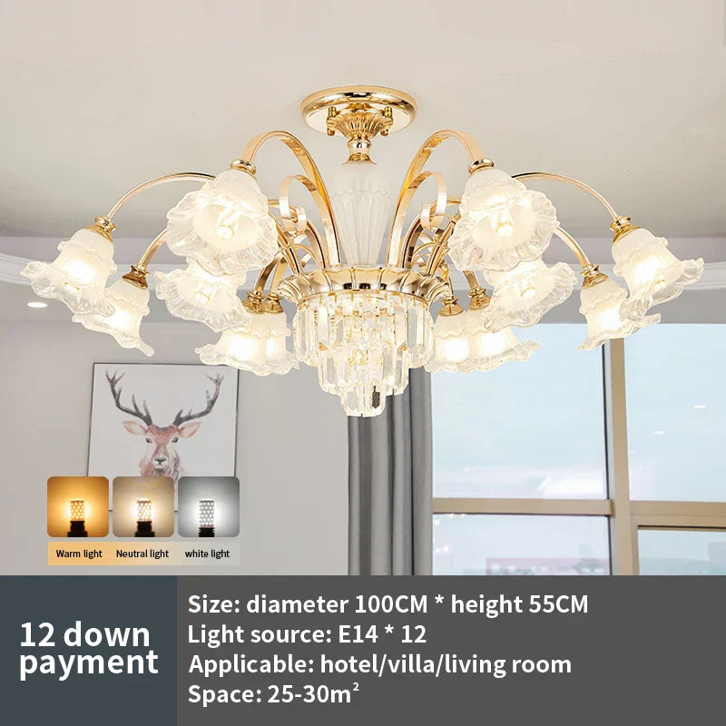 Modern Light Luxury Living Room Chandelier Elegant Dining Bedroom Lamp