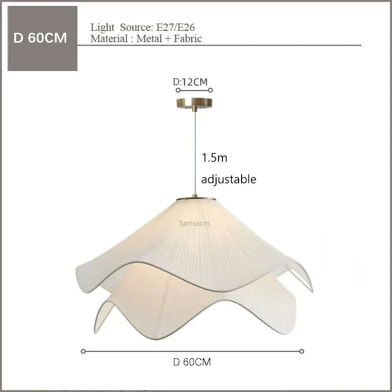 Petal Chandelier Light: Modern Fabric Ceiling Pendant for Bedroom, Living Room, Dining Room