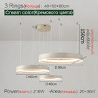 Modern Nordic Round Ceiling Chandelier Dining Bedroom Kitchen Lighting Lamps
