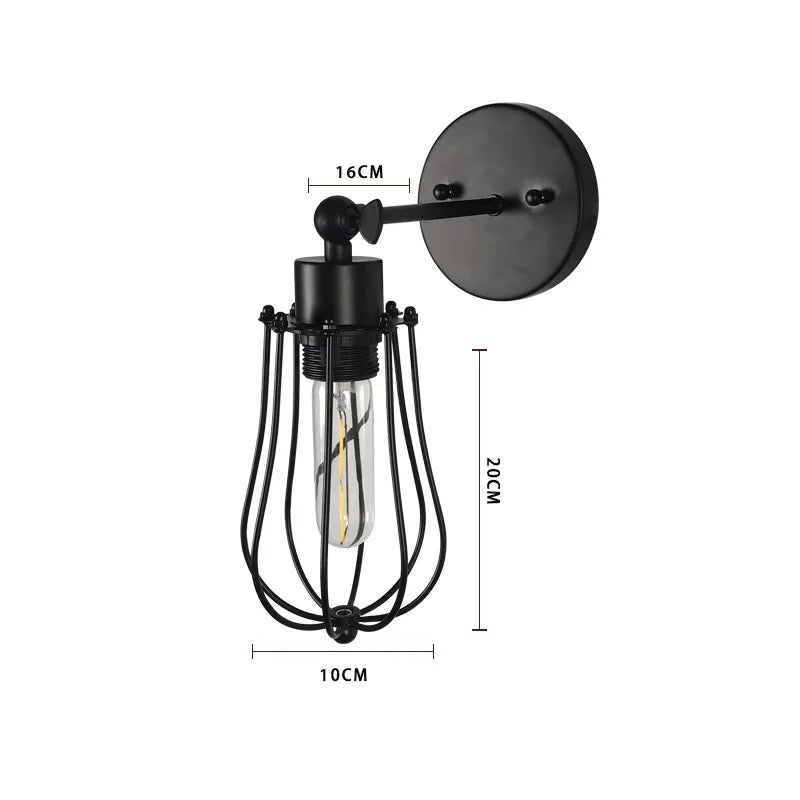 Vintage Wire Cage Wall Sconces Lights for Home Decor