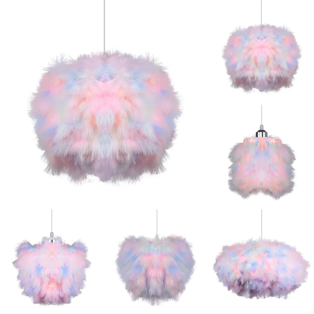 Fluffy Feather Pendant Light by - Nordic Chandelier for Living Room & Bedroom
