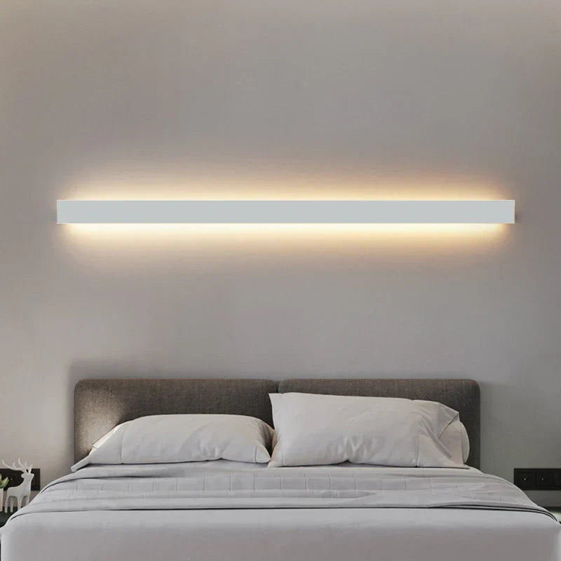 LED White Wall Lamp: Modern Minimalist Design for Bedroom, Living Room, and TV Background.