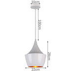 White Industrial LED E27 Pendant Light for Modern Home Kitchen Decor