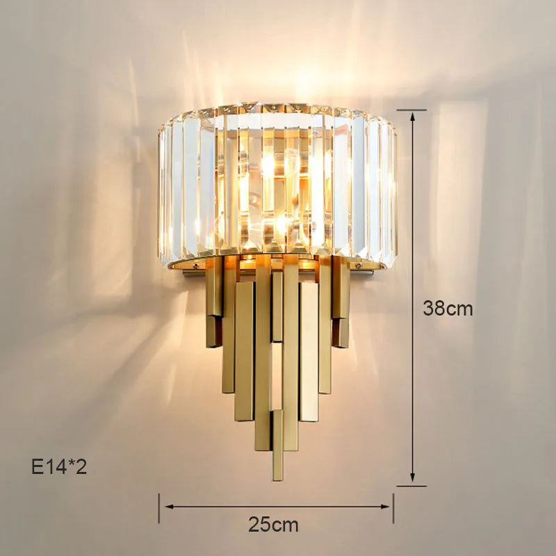 Luxury Crystal Wall Lamp for Living Room TV Bedroom Night Study Decoration