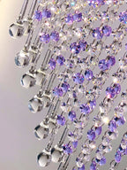 Purple Crystal Chandeliers: Minimalist Restaurant Bedroom Pendant Lamp