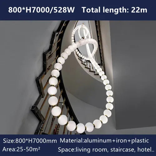 Pearl Necklace Chandelier: Modern Luxury Pendant Light for Living Room, Staircase, Foyer